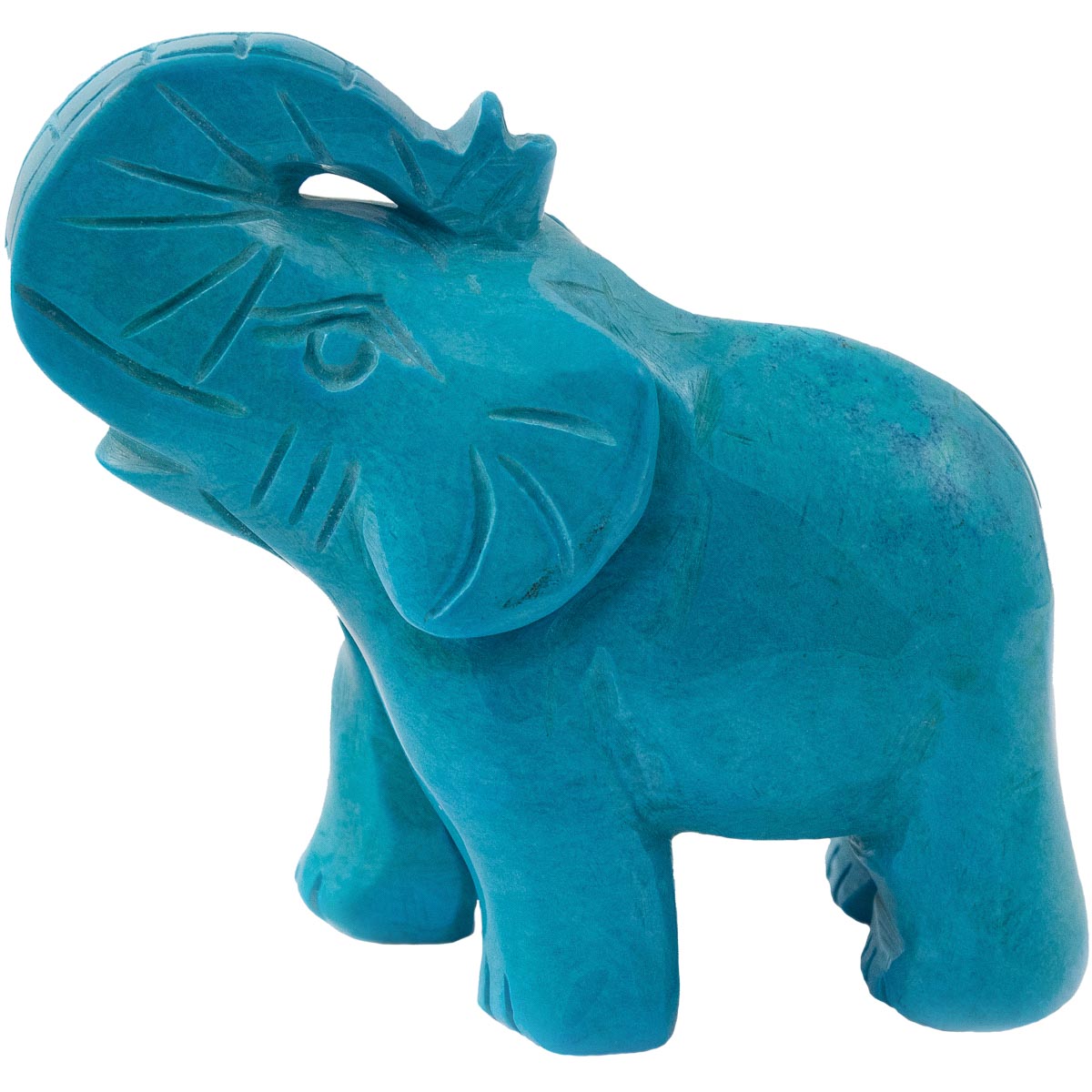 Edelstein-Figur Elefant E-28 Howlith Blau | E-28 | E-28